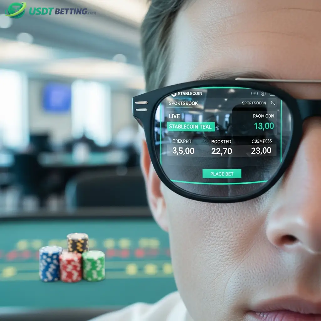 Mobile Ansicht einer Stablecoin-Wettplattform